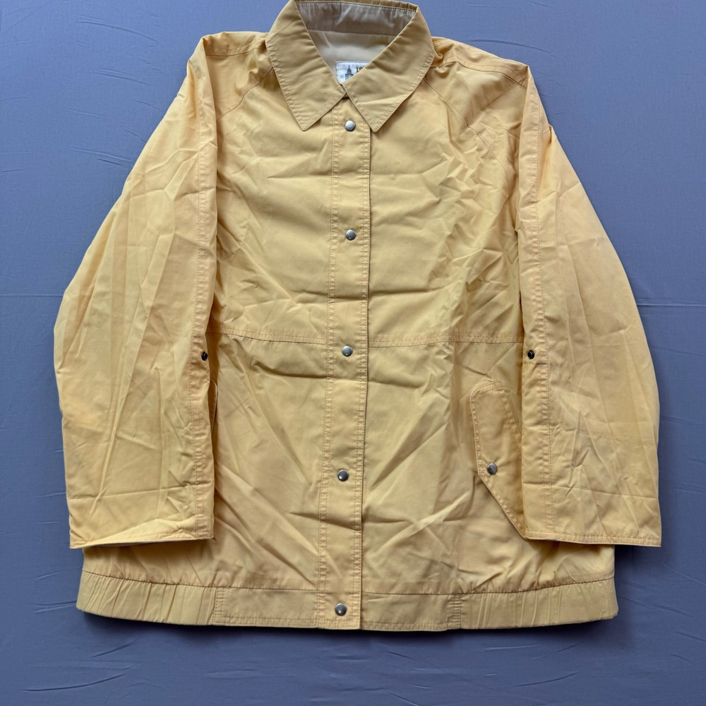 Vintage London Fog Yellow Windbreaker Jacket Snap Front Lightweight Size 13/14